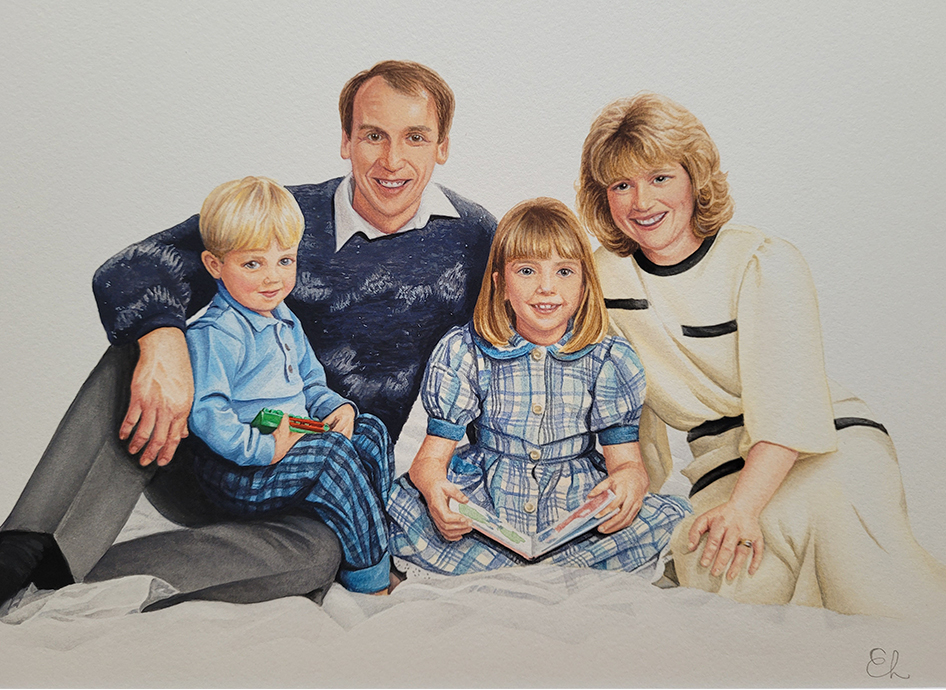 Family pencil drawing