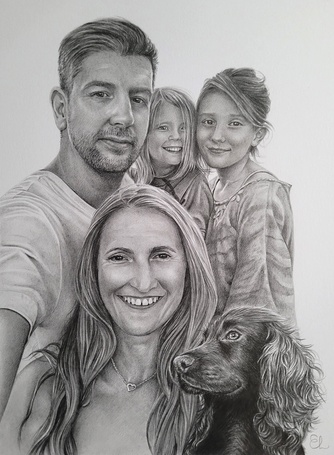 Family pencil drawing