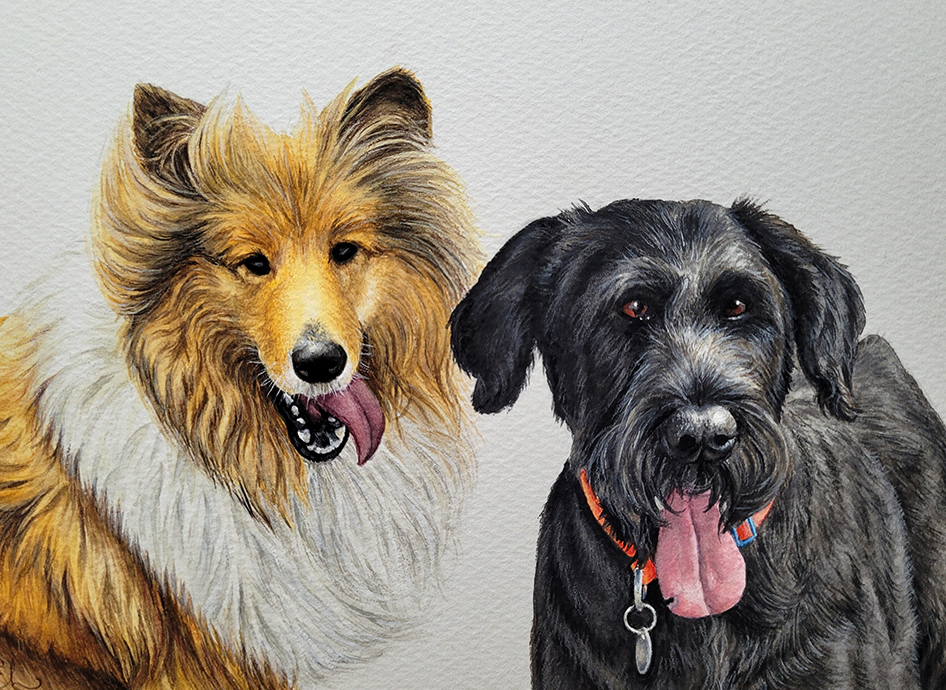 Painting of two dogs